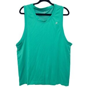 267 | Fabletics Mens Lg Sleeveless Performance Mesh Athletic Workout Tank Green